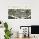 Cincinnati birdseye map - 1900 (Henderson) BigMapB Poster (Thuiskantoor)