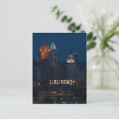 CINCINNATI. Briefkaarten MET LICHTE OHIO SKYLINE (Staand voorkant)