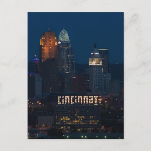 CINCINNATI. Briefkaarten MET LICHTE OHIO SKYLINE (Voorkant)