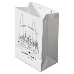 Cincinnati bruiloft   Middelgrote geschenkzak Medium Cadeauzakje
