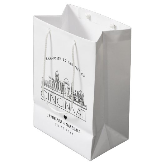 Cincinnati bruiloft | Middelgrote geschenkzak Medium Cadeauzakje (Voorkant Gekanteld)