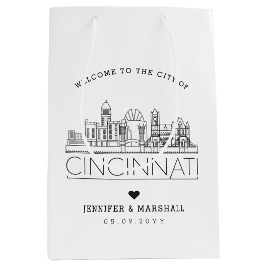 Cincinnati bruiloft | Middelgrote geschenkzak Medium Cadeauzakje (Voorkant)