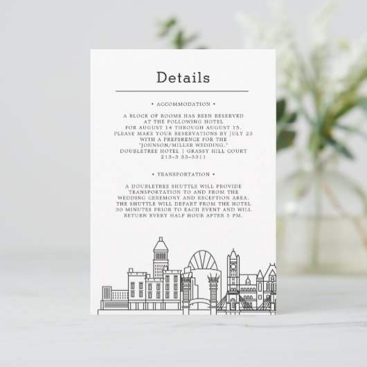 Cincinnati bruiloft | Uitnodiging voor gastgegeven (Staand voorkant)