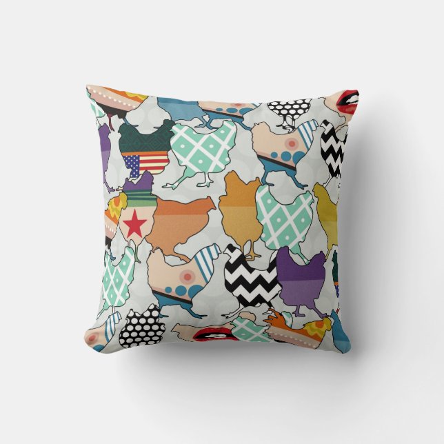 Cincinnati Chickens Silpleister Kussen (Voorkant)