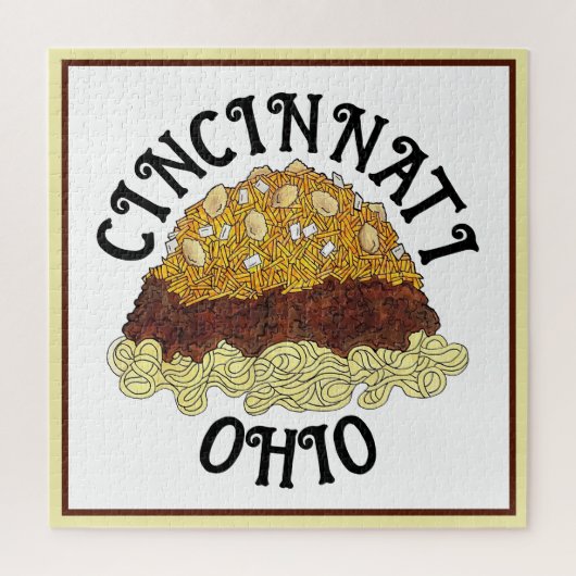 Cincinnati Chili Ohio OH Spaghetti Chili Food Legpuzzel (Verticaal)