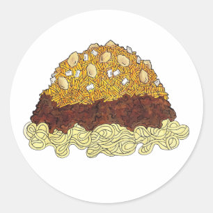Cincinnati Chili Ohio OH Spaghetti Chili Food Ronde Sticker