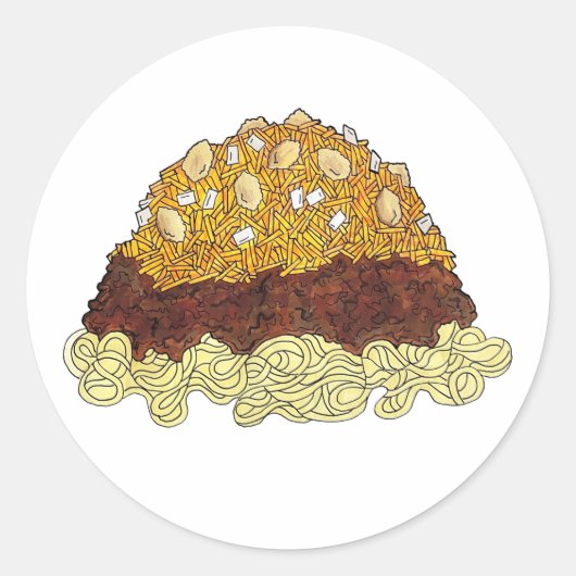 Cincinnati Chili Ohio OH Spaghetti Chili Food Ronde Sticker (Voorkant)