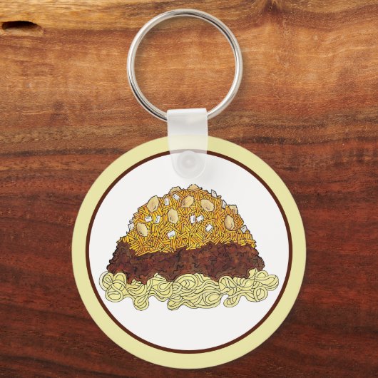 Cincinnati Chili Ohio OH Spaghetti Chili Food Sleutelhanger (Achterkant)