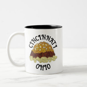 Cincinnati Chili Ohio OH Spaghetti Chili Food Tweekleurige Koffiemok