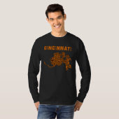 Cincinnati City Cincy Orange Map Ohio Travel Souve T-shirt (Voorkant volledig)
