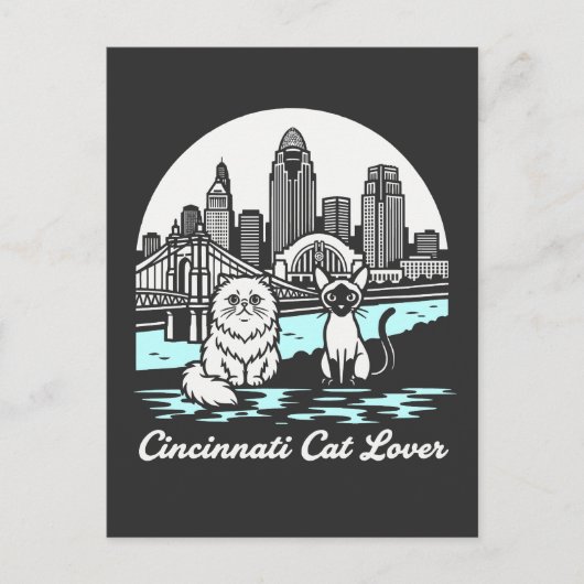 Cincinnati City Ohio Cat Lover Briefkaart (Voorkant)