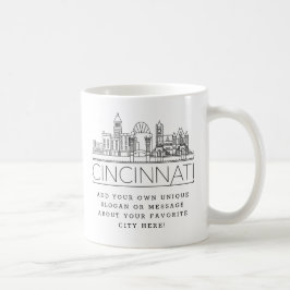Cincinnati City Stylized Skyline | Aangepaste slog Koffiemok
