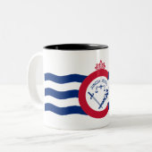 Cincinnati City vlag Tweekleurige Koffiemok (Voorkant links)