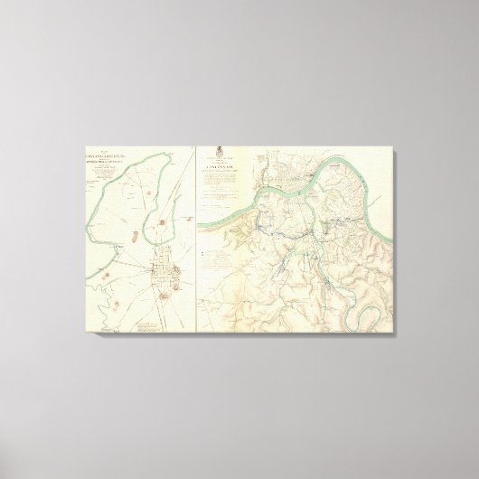 Cincinnati, Covington, Newport Canvas Afdruk (Voorkant)