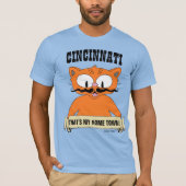 CINCINNATI DAT IS MIJN THUIS TOWN! Cartoon Cat T-shirt (Voorkant)