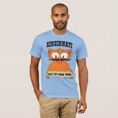 CINCINNATI DAT IS MIJN THUISSTAD! Cartoon Kat T-shirt (Voorkant volledig)