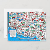 Cincinnati Dayton Hamilton Circleville retro map m Briefkaart (Voorkant / Achterkant)