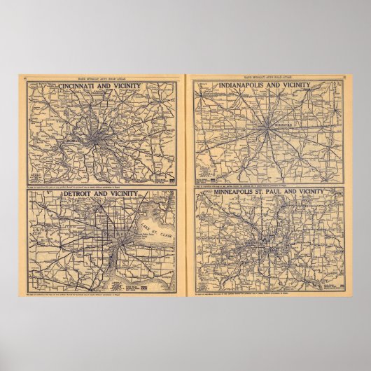 Cincinnati, Detroit, Indianapolis Poster (Voorkant)