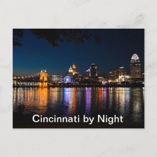 Cincinnati door Night Feestdagenkaart