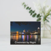 Cincinnati door Night Feestdagenkaart (Staand voorkant)