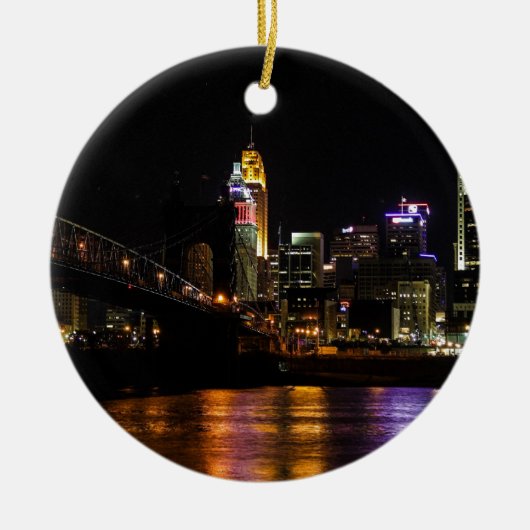 Cincinnati door Night Keramisch Ornament (Voorkant)