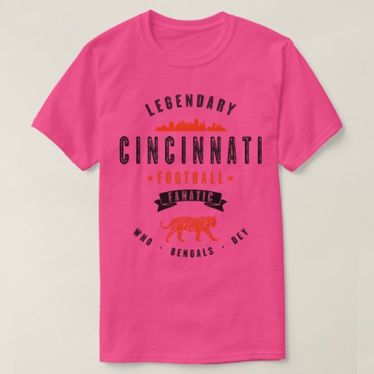 Cincinnati Fanatic Look Tekst T-shirt (Design voorkant)