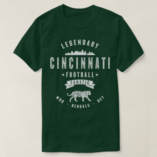 Cincinnati Fanatic  witte tekst T-shirt (Design voorkant)