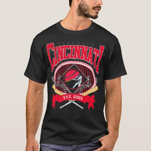 Cincinnati Honkbal Amerikaanse Honkbal Fan Swea T-shirt (Voorkant)