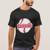 Cincinnati Honkbal Ohio Pride Liefde Stad Rood T-shirt (Voorkant)