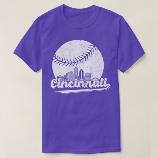 Cincinnati Honkbal Ohio Skyline City  Spel T-shirt (Design voorkant)