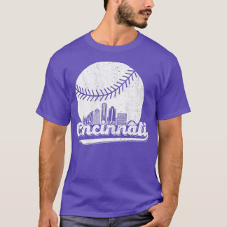 Cincinnati Honkbal Ohio Skyline City  Spel T-shirt