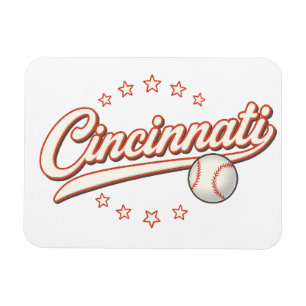 Cincinnati honkbal vintage logo – Retro sport Magneet