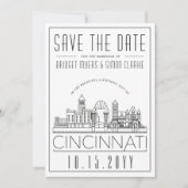 Cincinnati Huwelijk Gestileerde Silhouet Save the  Kaart (Voorkant)