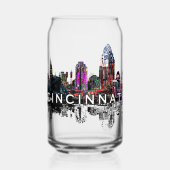 Cincinnati in graffiti met monogram blikvorm glas (Voorkant)