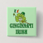 Cincinnati Irish Vierkante Button 5,1 Cm (Voorkant)