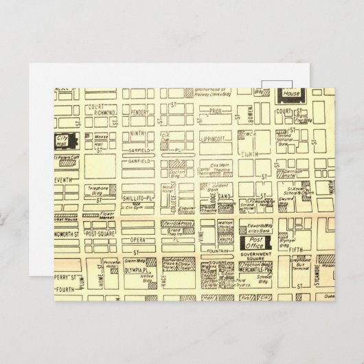 Cincinnati,  kaart OH (Voorkant / Achterkant)