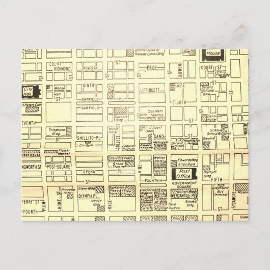 Cincinnati,  kaart OH (Voorkant)