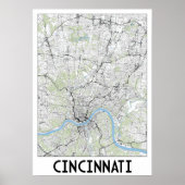 Cincinnati kaart poster (Voorkant)