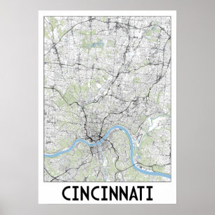 Cincinnati kaart poster