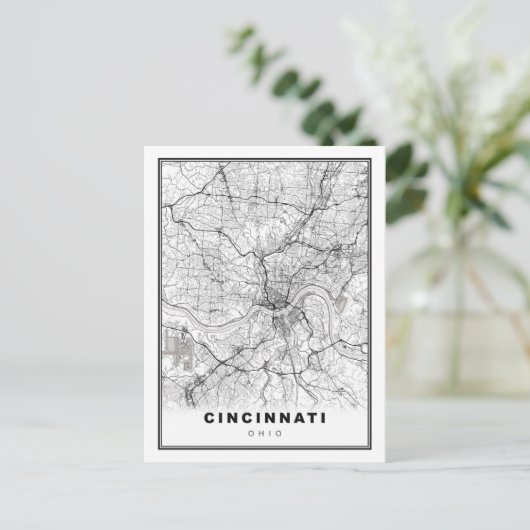 Cincinnati Map Briefkaart (Staand voorkant)
