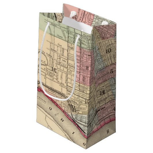Cincinnati Map door Mitchell Klein Cadeauzakje (Achterkant Gekanteld)