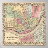 Cincinnati Map door Mitchell Poster (Voorkant)