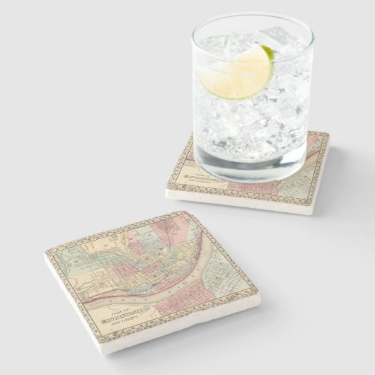 Cincinnati Map door Mitchell Stenen Onderzetter (Zijkant)