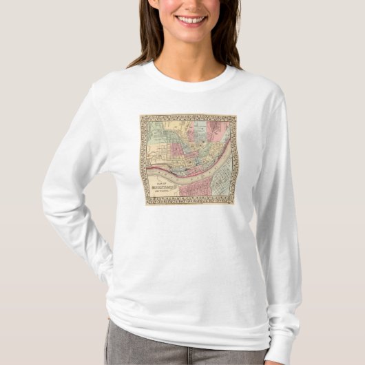 Cincinnati Map door Mitchell T-shirt (Voorkant)
