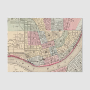 Cincinnati Map door Mitchell Tissuepapier
