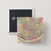 Cincinnati Map door Mitchell Vierkante Button 5,1 Cm (Voorkant /achterkant)