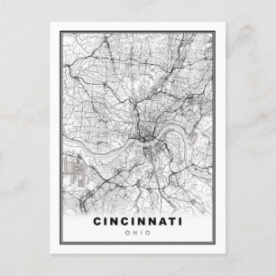 Cincinnati Map Feestdagenkaart