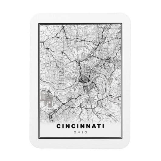 Cincinnati Map Magneet (Verticaal)