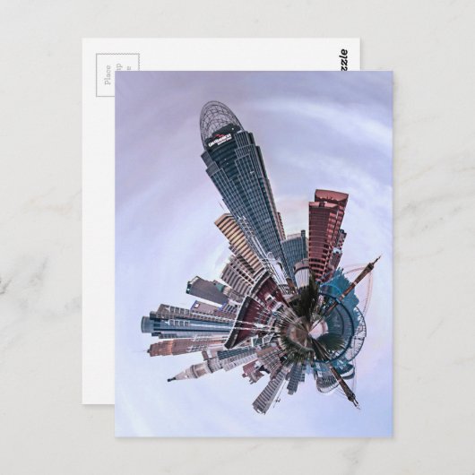 Cincinnati met een Centraal. Briefkaart (Voorkant / Achterkant)