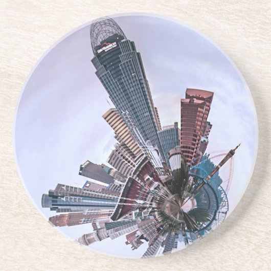 Cincinnati met een Centraal. Zandsteen Onderzetter (Voorkant)